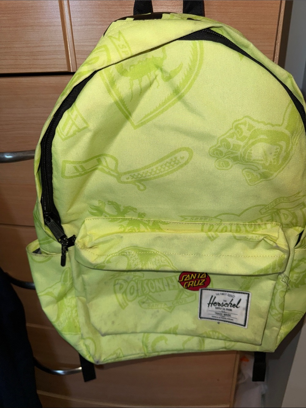 Herschel Neon Yellow Graphic Backpack Santa Cruz
